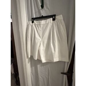 Loft White Peyton Shorts NWT Sz 14 Pleated Front Classic Preppy Resort Wear
